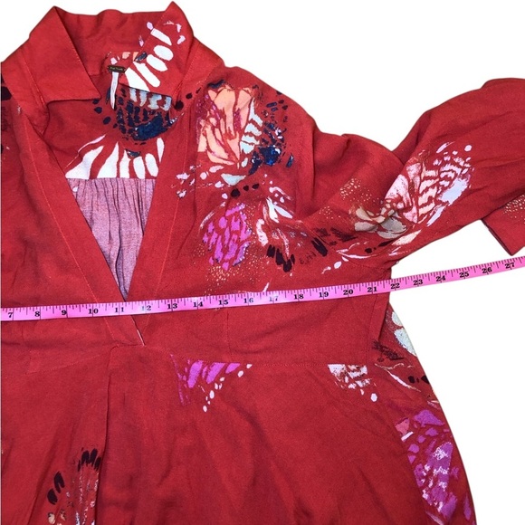 Free people field of butterflies Hi low tunic top size M - Picture 9 of 10